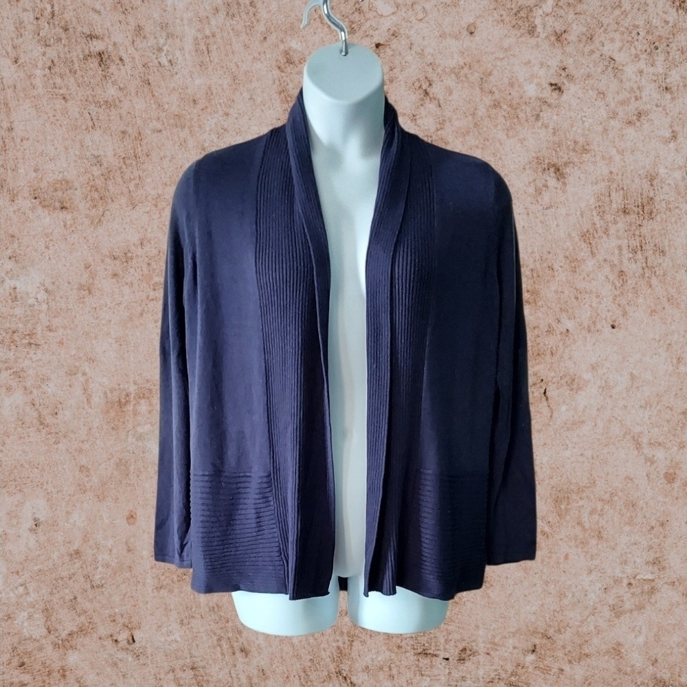 NWT Studio Works Deep Indigo Open Front Cardigan ~size medium
